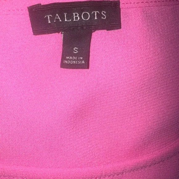 Talbots Bright Pink Sleeveless Blouse w/Tie Front - Picture 8 of 9